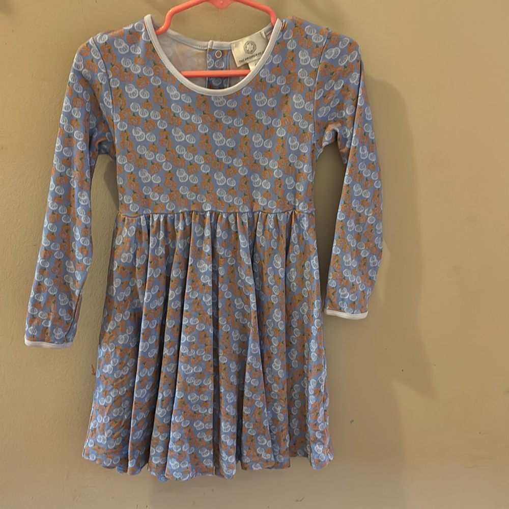 The Proper Peony Pima girls pumpkin twirl dress 4T